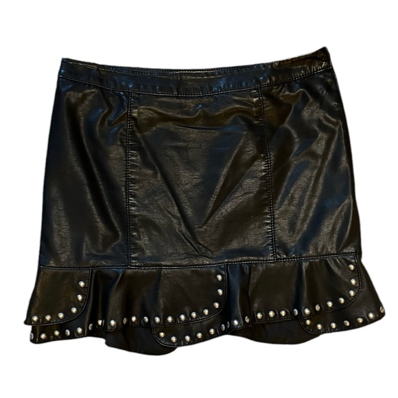 Free People Black Leather Skirt - Picture 3 of 6